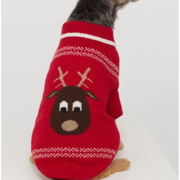 H&M Red Dog Reindeer Sweater - Picture 1 of 8